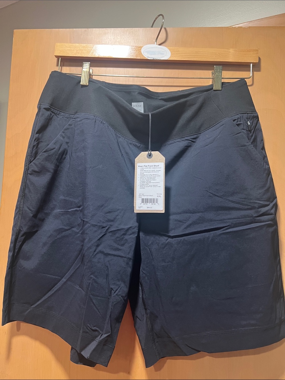 Prana Black Athletic Shorts with Wide Waistband